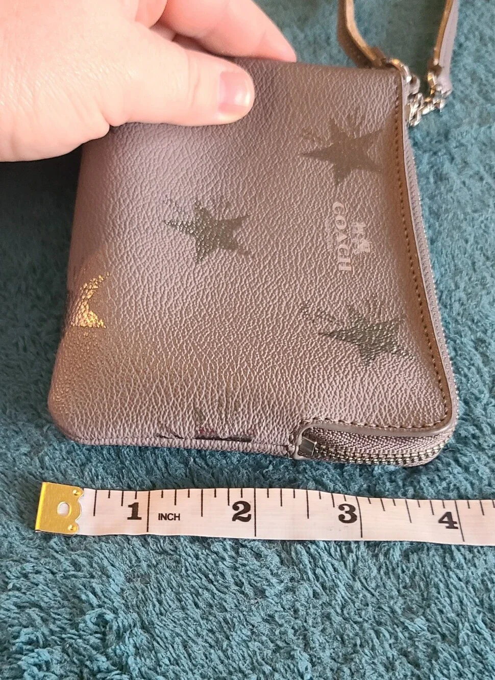 Coach Gray Star Zip Wristlet